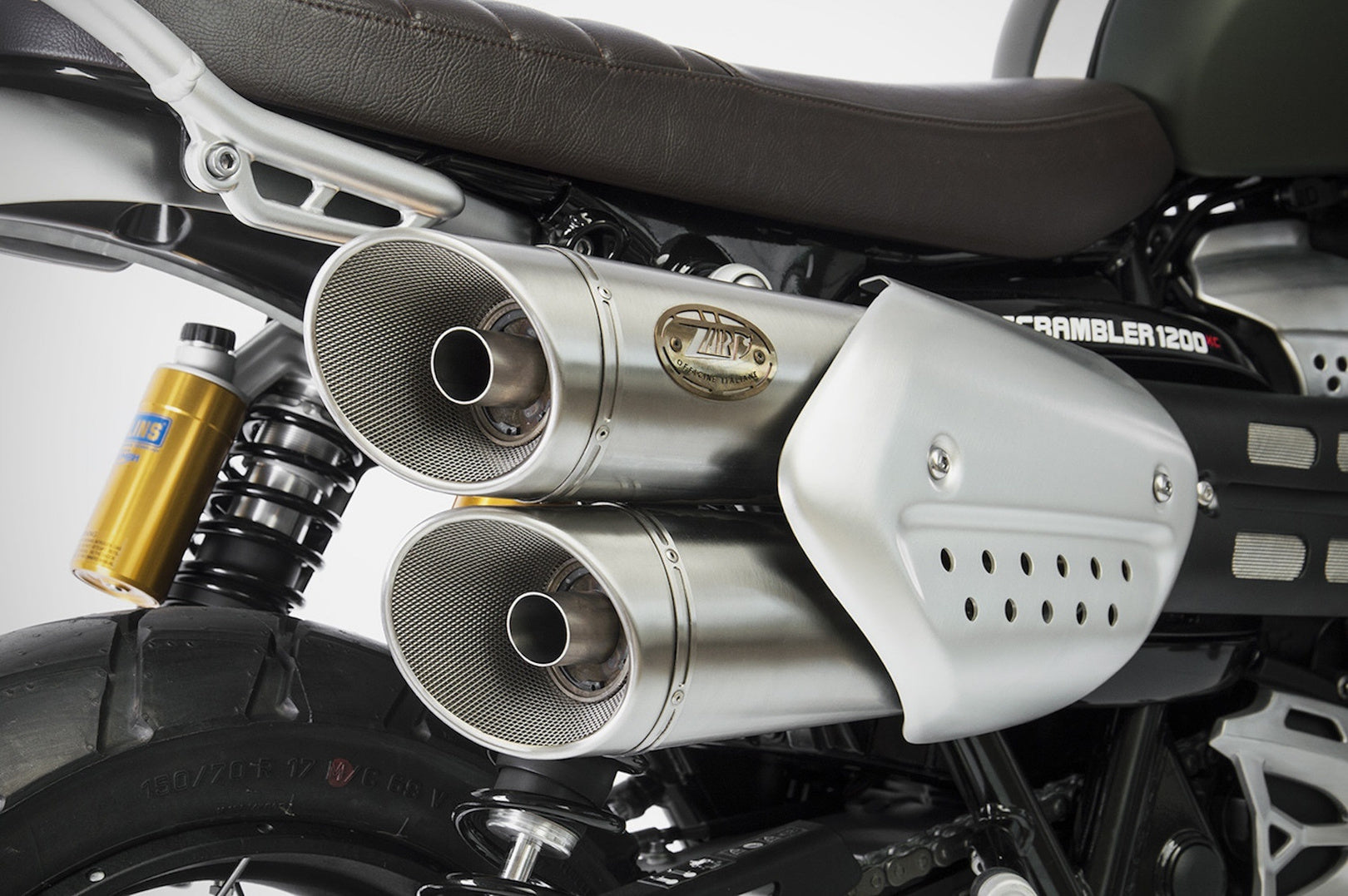 Complete Exhaust System Without Catalytic Converter And Without Sound Certification Stainless Steel - Zard Compatible With Triumph Scrambler 1200 (2019-2020)