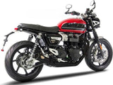 Complete Exhaust System Without Catalytic Converter And Without Sound Certification Sp Stainless Steel Endcap Carbon - Zard Compatible With Triumph Thruxton 1200 R Rs (2021-2023)