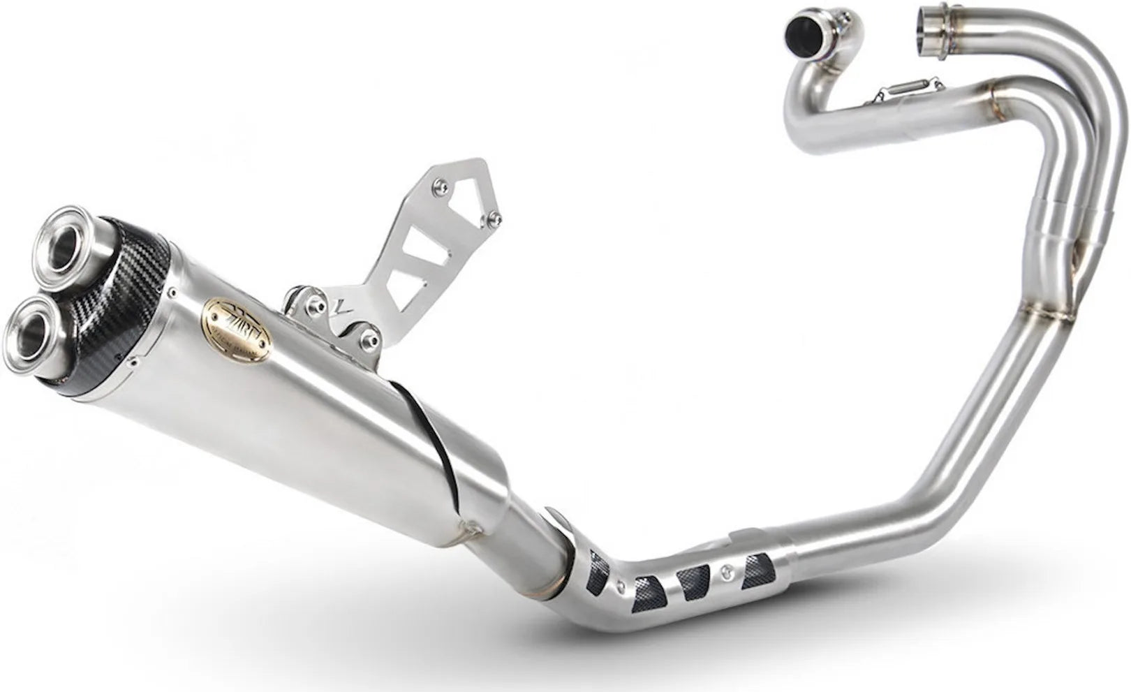 Complete Exhaust System Without Catalytic Converter And Without Sound Certification Stainless Steel Endcap Carbon - Zard Compatible With Triumph Scrambler 1200 (2019-2023)