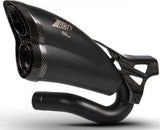 Exhaust Tip Without Sound Certification Steel Black Endcap Carbon - Zard Compatible With Triumph Scrambler 1200 (2019-2020)