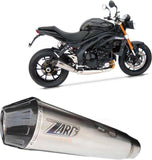 Complete Exhaust System Without Catalytic Converter And Without Sound Certification Titanium Endcap Carbon - Zard Compatible With Triumph Speed Triple 1200 Rs - Rr (2021-2023)