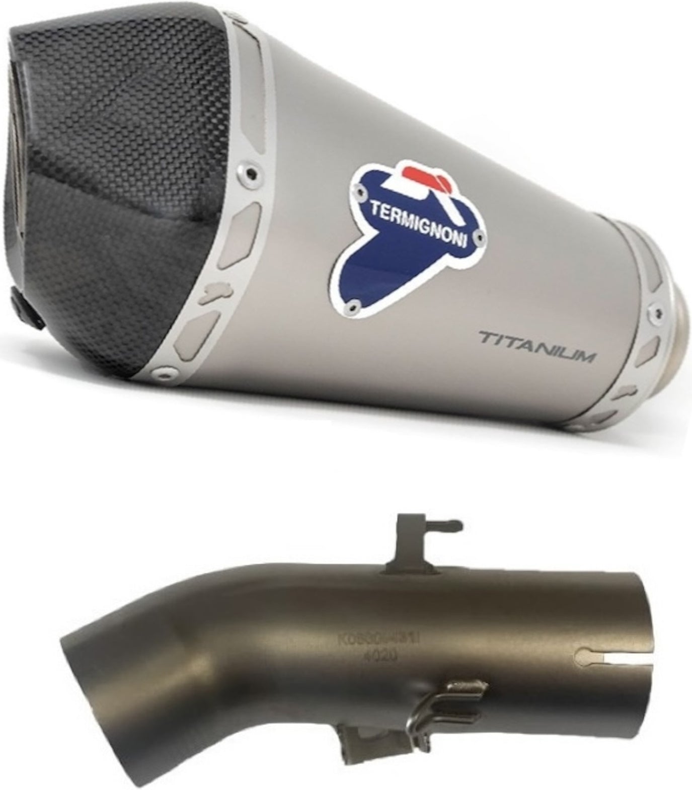 Exhaust Tip Without Sound Certification Relevance Titanium Carbon Cap - Termignoni Compatible With Benelli Leoncino 500 Trail (2018-2020)