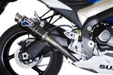 Dual Non-Catalytic Exhaust System With Sound Certification Round Carbon - Termignoni Compatible With Suzuki Gsx-R 1000 (2009-2011)