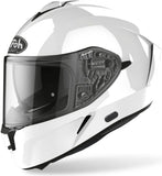 Full-Face Motorcycle Helmet Airoh Spark 2 - Sp214 Thermoplastic Hrt Gloss White Color Size M