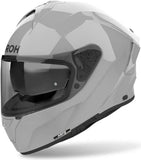 Full-Face Motorcycle Helmet Airoh Spark 2 - Sp298 Thermoplastic Hrt Concrete Grey Gloss Color Size Xl