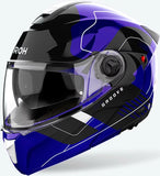 Flip-Up Motorcycle Helmet Airoh Specktre - Specg18 Thermoplastic Hrt Gloss Blue Groove Size S