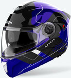 Flip-Up Motorcycle Helmet Airoh Specktre - Specg18 Thermoplastic Hrt Gloss Blue Groove Size L