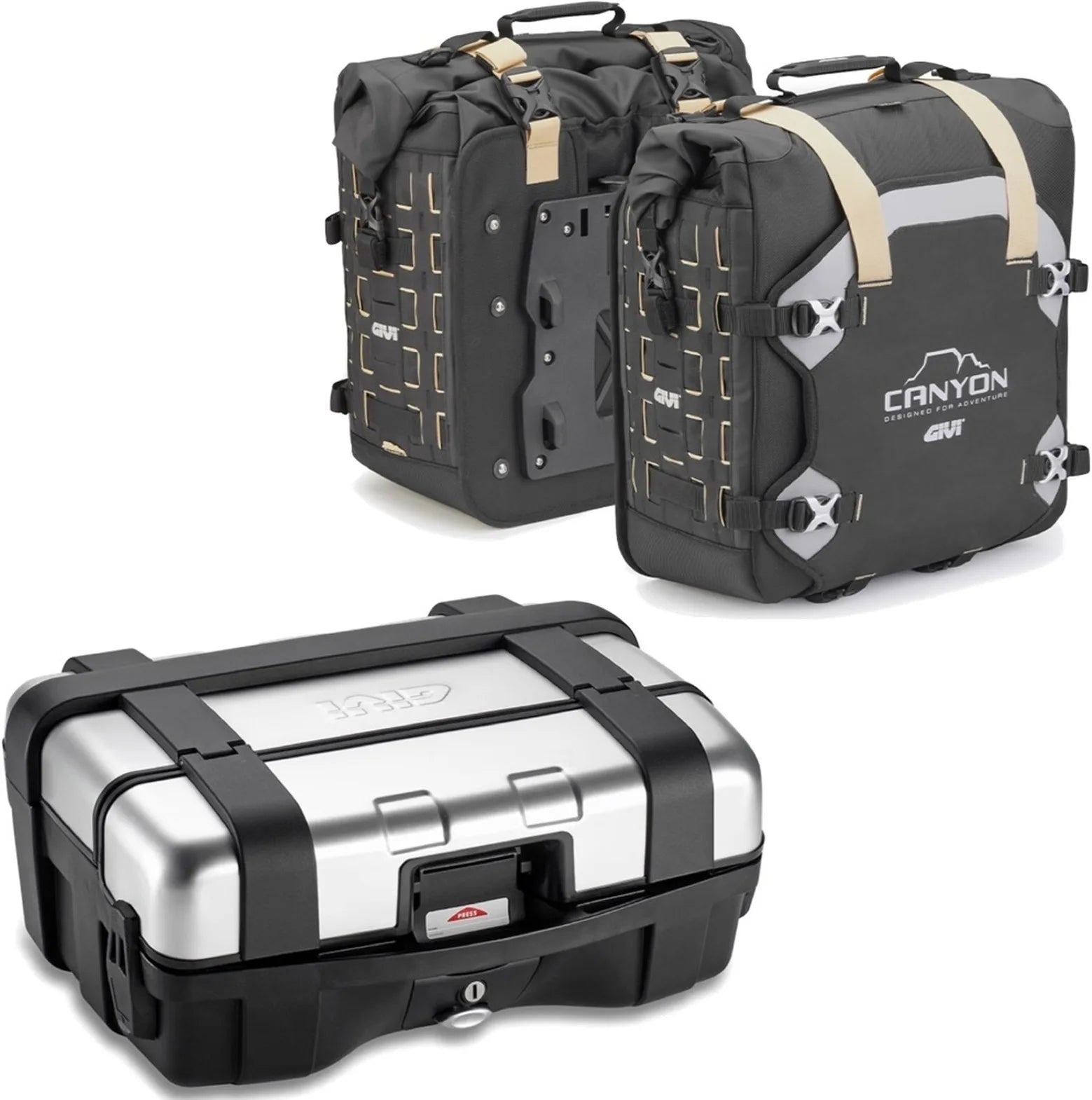 Trekker Canyon Top Case + Side Bags - 103 Lt Trekker Canyon Technopolymer - Givi Compatible With Yamaha Mt-07 (2021-2024)
