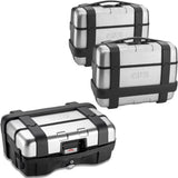 Trekker Top Case + Side Cases - 99 Lt Trekker Aluminium - Givi Compatible With Honda Cb 500 X (2013-2016)