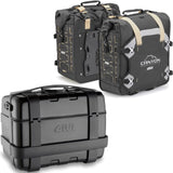 Trekker Canyon Black Top Case + Side Bags - 116 Lt Trekker Canyon Technopolymer - Givi Compatible With Yamaha Fz-6 - Fazer (2004-2006)