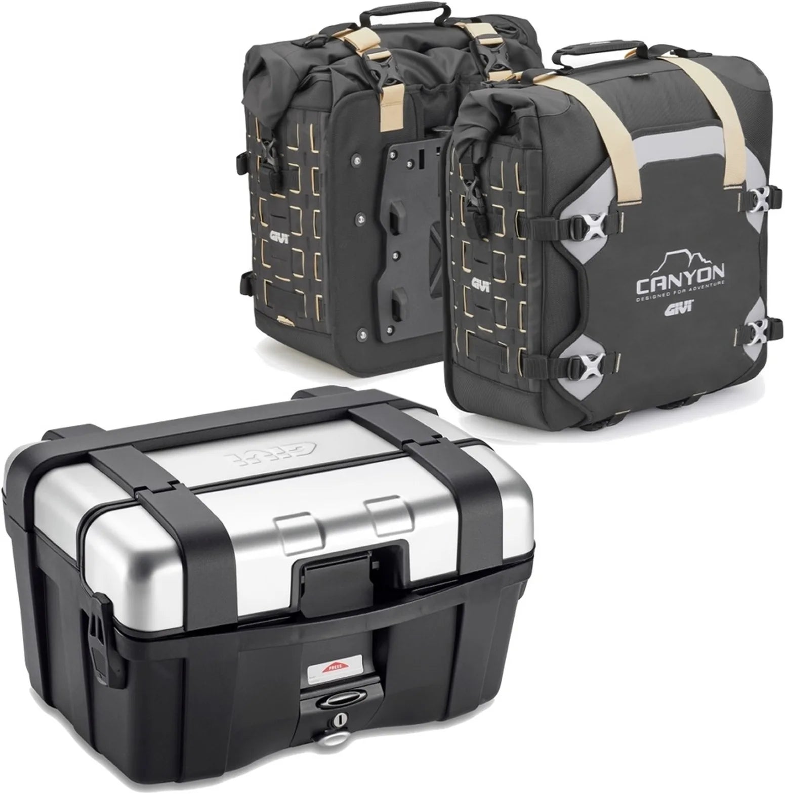 Trekker Canyon Top Case + Side Bags - 116 Lt Trekker Canyon Technopolymer - Givi Compatible With Yamaha Mt-07 (2018-2020)