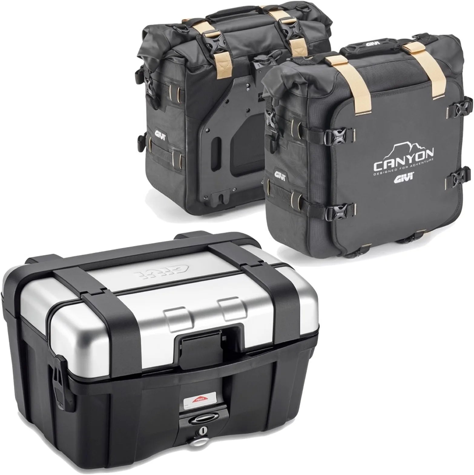 Trekker Canyon Top Case + Side Bags - 96 Lt Trekker Canyon Technopolymer - Givi Compatible With Yamaha Mt-07 (2018-2020)