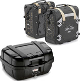 Trekker Canyon Black Top Case + Side Bags - 122 Lt Trekker Canyon Technopolymer - Givi Compatible With Yamaha Fz-6 - Fazer (2004-2006)