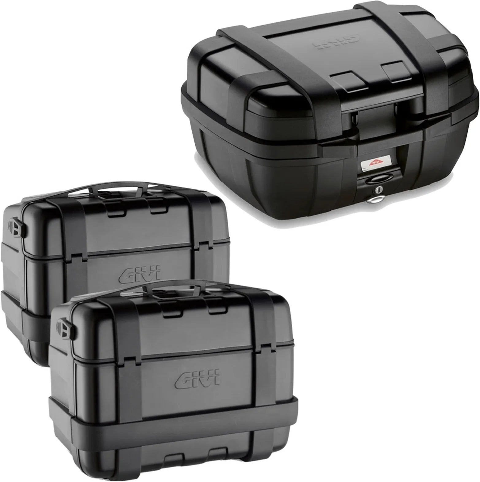 Trekker Black Top Case + Side Cases - 144 Lt Trekker Aluminium - Givi Compatible With Benelli Trk 702 (2023-2024)