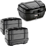 Trekker Black Top Case + Side Cases - 144 Lt Trekker Aluminium - Givi Compatible With Honda Cb 500 X (2017-2018)