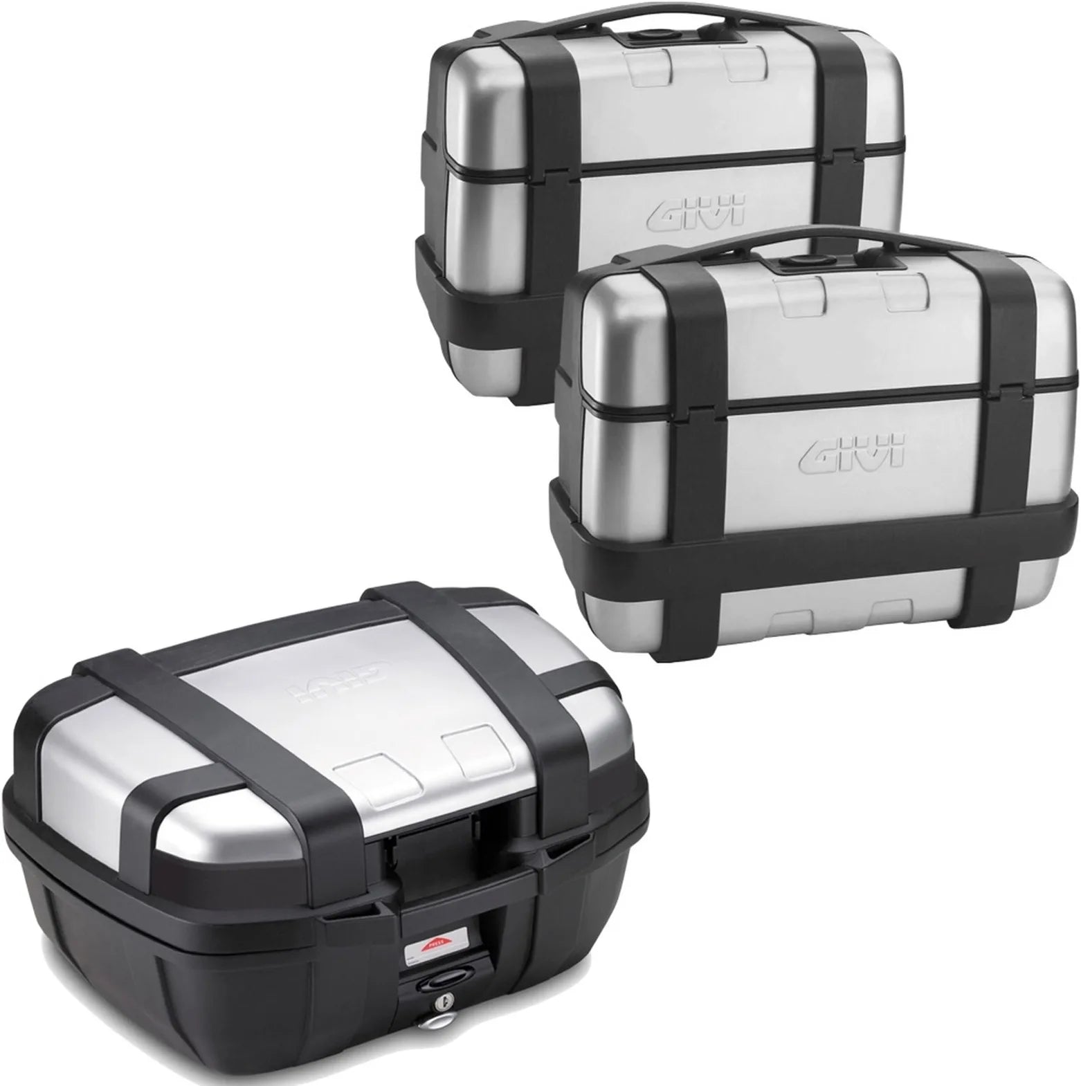Trekker Top Case + Side Cases - 144 Lt Trekker Aluminium - Givi Compatible With Yamaha Tracer 900 - Gt (2018-2020)