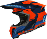 Off-Road Motorcycle Helmet Airoh Twist 3 - Tw3F32 Thermoplastic Hrt Blue Orange Gloss Fancy Size Xl
