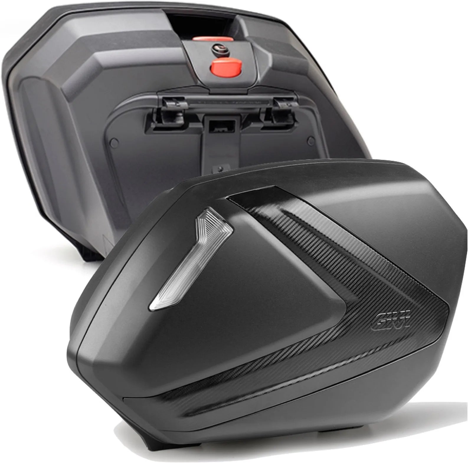 Monokey Side Carbon Look Tech Side Cases - 74 Lt Technopolymer - Givi Compatible With Suzuki Gsx 650 F (2008-2014)