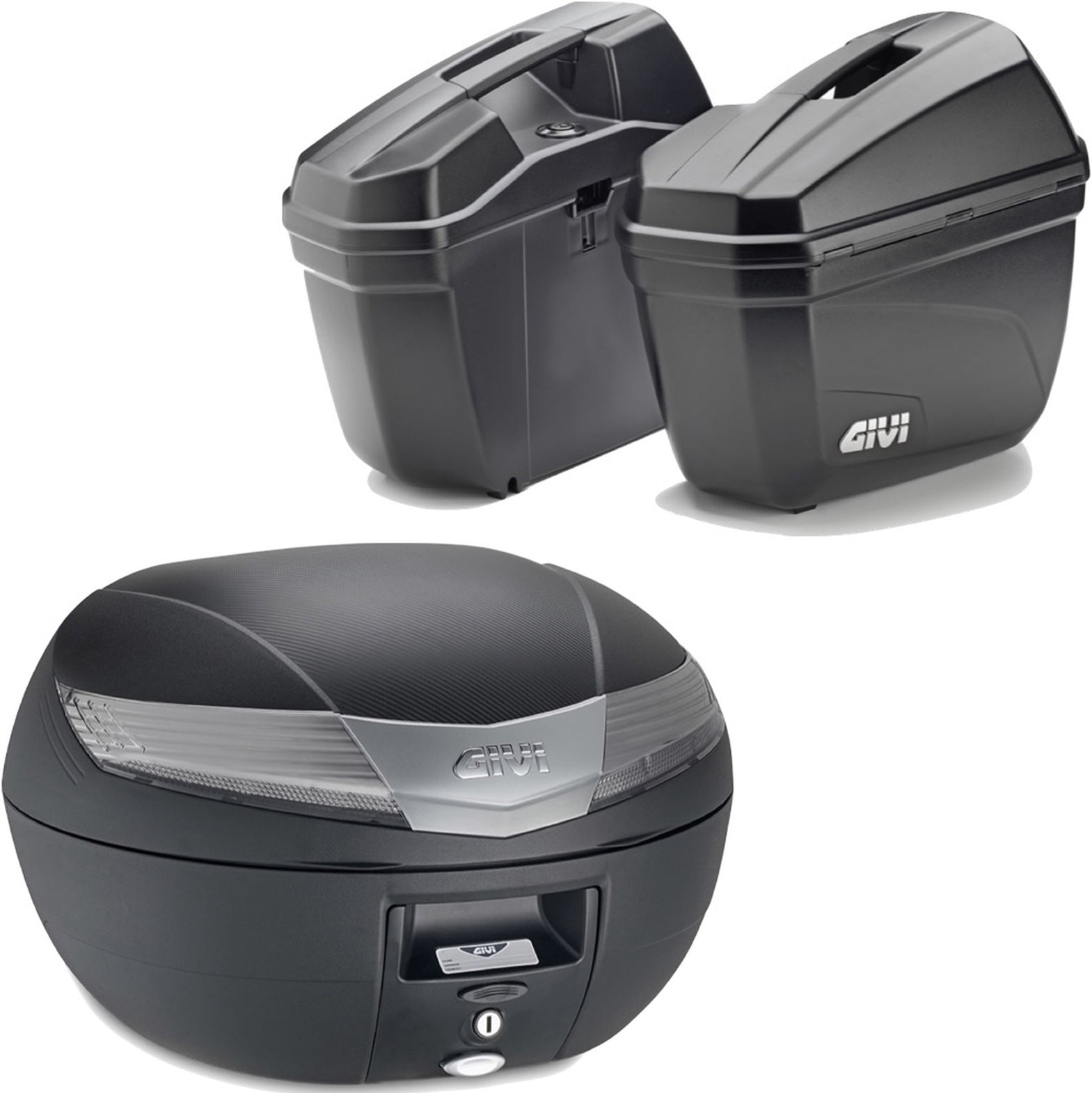 Black Tech Top Case + Side Cases - 84 Lt Technopolymer - Givi Compatible With Bmw F 900 Gs (2024)