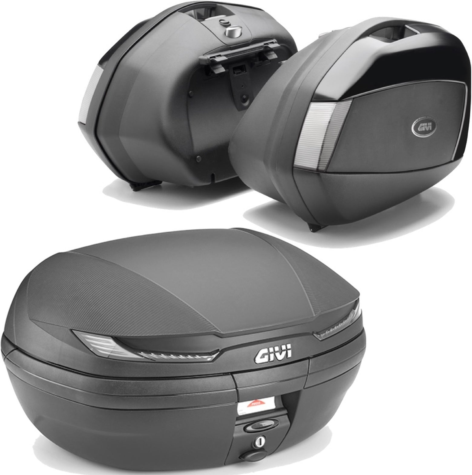 Arena Black Tech Top Case + Side Cases - 110 Lt Arena Technopolymer - Givi Compatible With Kawasaki Versys 650 (2022-2024)