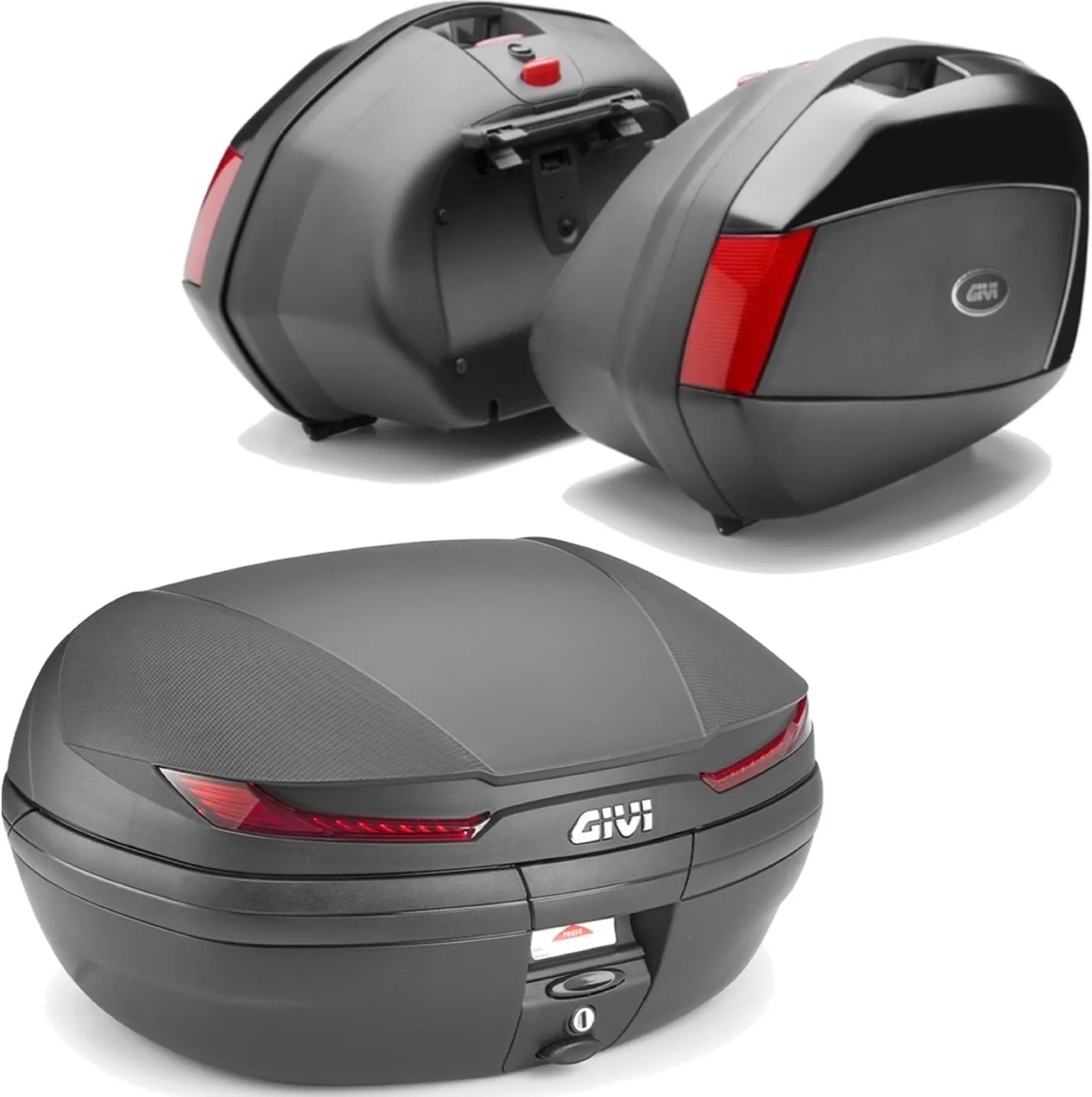 Arena Black Top Case + Side Cases - 110 Lt Arena Technopolymer - Givi Compatible With Honda Cbf 500 (2004-2012)