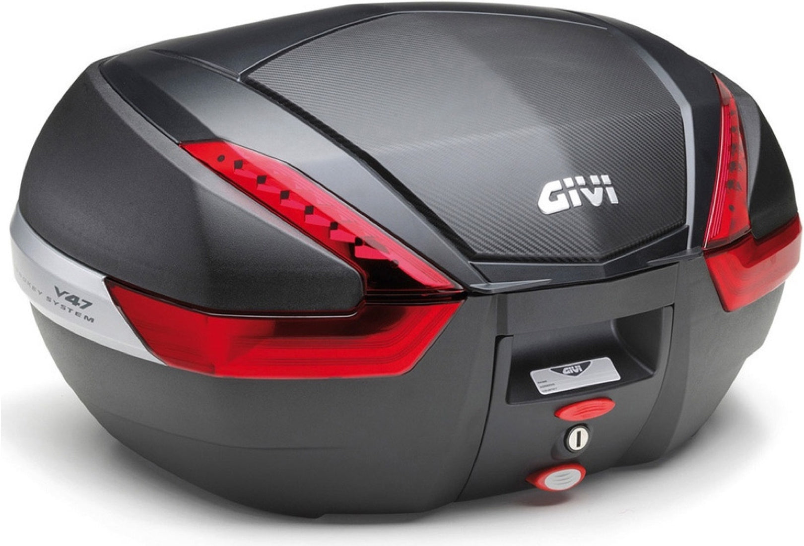 Monokey Carbon Look Top Case - 47 Lt Technopolymer - Givi Compatible With Sym Joymax 300 Z (2019-2020)