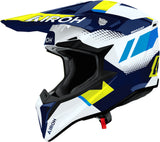 Off-Road Motorcycle Helmet Airoh Wraaap - Wrav31 Thermoplastic Hrt Yellow Blue Matte Vision Size Xxl