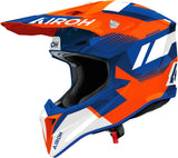 Off-Road Motorcycle Helmet Airoh Wraaap - Wrav32 Thermoplastic Hrt Orange Blue Gloss Vision Size L