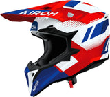 Off-Road Motorcycle Helmet Airoh Wraaap - Wrav55 Thermoplastic Hrt Red Blue Gloss Vision Size Xl