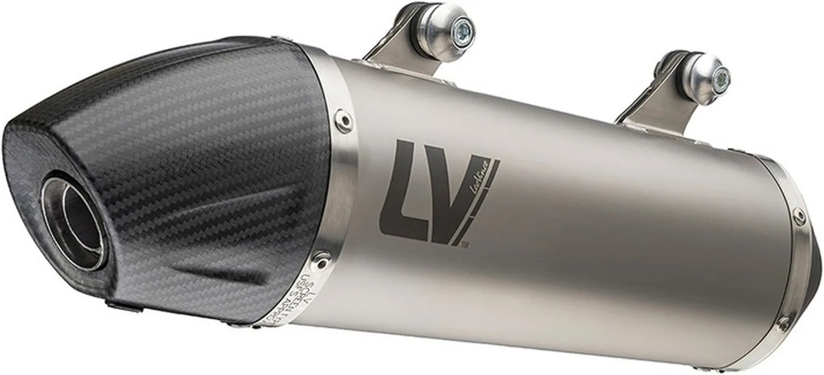 Exhaust Tip Without Sound Certification Lv-X Evo Stainless Steel Carbon Fiber End Cap - Leovince Compatible With Kawasaki Klr 650 (1997-2022)