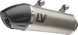 Exhaust Tip Without Sound Certification Lv-X Evo Stainless Steel Carbon Fiber End Cap - Leovince Compatible With Suzuki Dr 650 Se (1996-2015)