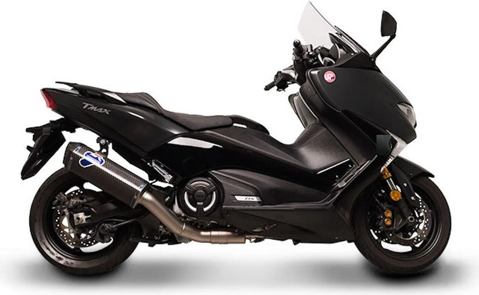 Complete Catalytic Exhaust System Without Sound Certification Scream Carbon Carbon Cap - Termignoni Compatible With Yamaha Xp 530 T-Max (2017-2019)