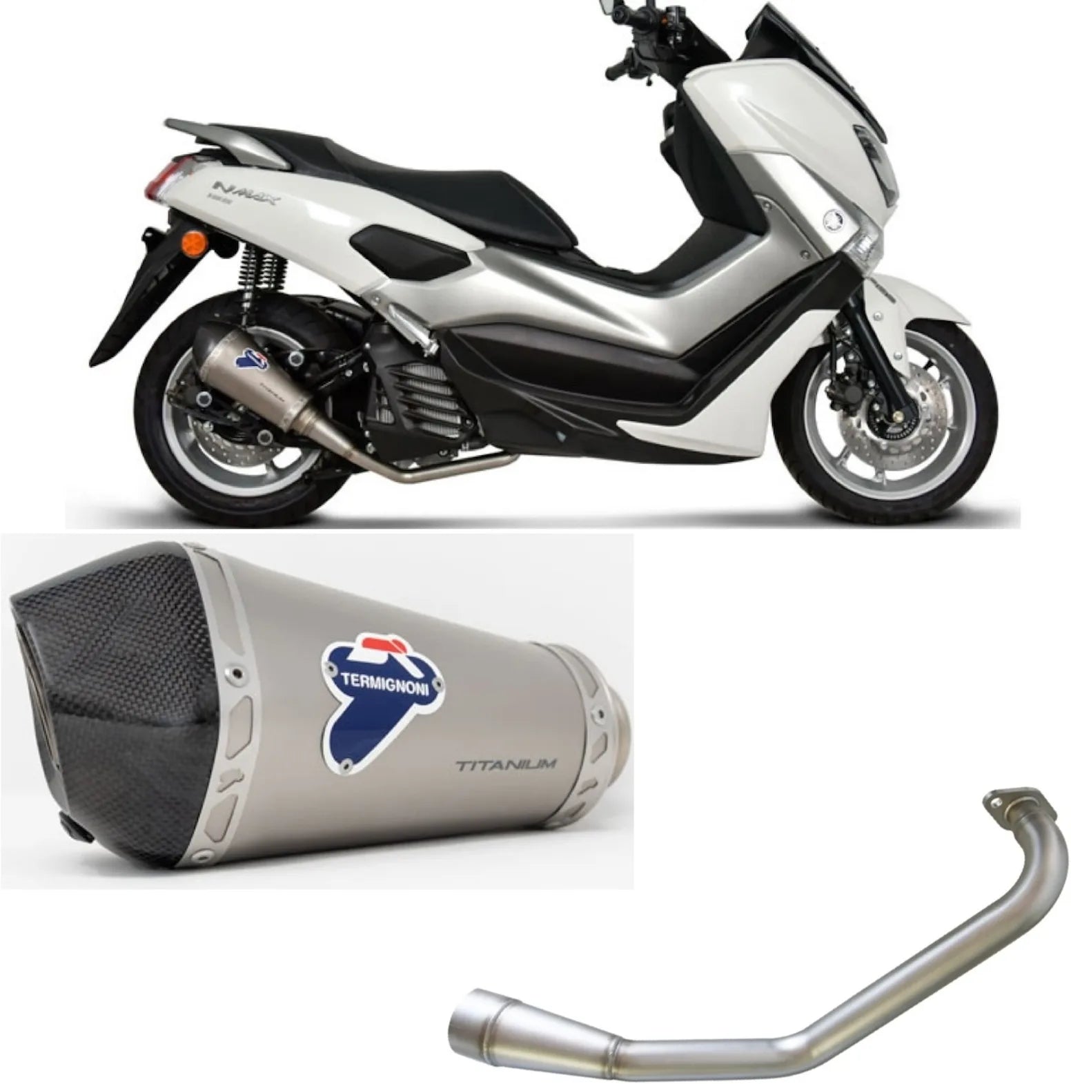 Complete Exhaust System Without Catalytic Converter And Without Sound Certification Relevance Titanium Carbon Cap - Termignoni Compatible With Yamaha N-Max 155 (2017-2020)
