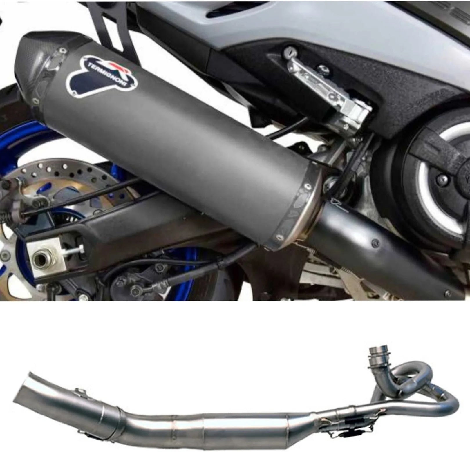 Complete Exhaust System Without Sound Certification Titanium Carbon Cap - Termignoni Compatible With Yamaha Xp 530 T-Max (2017-2022)