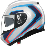 Flip-Up Travelling Motorcycle Helmet Nolan N100-6 Weiß / Blau / Rot Radiante 358 Size L