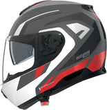 Flip-Up Travelling Motorcycle Helmet Nolan N100-6 Lava Grey / White / Red Cinetico 361 Size M
