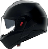 Flip-Up Travelling Motorcycle Helmet Nolan N120-1 Black / Flat Classico 302 Size M