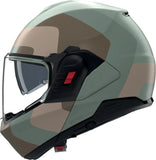 Flip-Up Travelling Motorcycle Helmet Nolan N120-1 Grey Green / Brown / Sand Omocromo 352 Size S