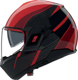 Flip-Up Travelling Motorcycle Helmet Nolan N120-1 Red / Black / Visceral Red Fluente 360 Size M