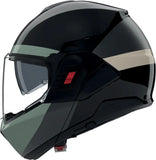 Flip-Up Travelling Motorcycle Helmet Nolan N120-1 Black / Anthracite / Grey Green / Ivory Blocco 358 Size Xl