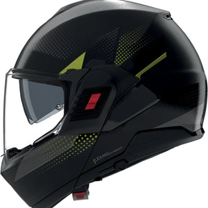 Flip-Up Travelling Motorcycle Helmet Nolan N120-1 Lava Grey / Black / Impulse Green Ciclone 362 Size Xxl