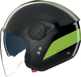 Urban Commuting Motorcycle Helmet Nolan N20-2 Visor Black / Impulse Green Dolce Vita 352 Size Xl