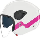 Urban Commuting Motorcycle Helmet Nolan N20-2 Visor White / Fuchsia Zefiro 342 Size S