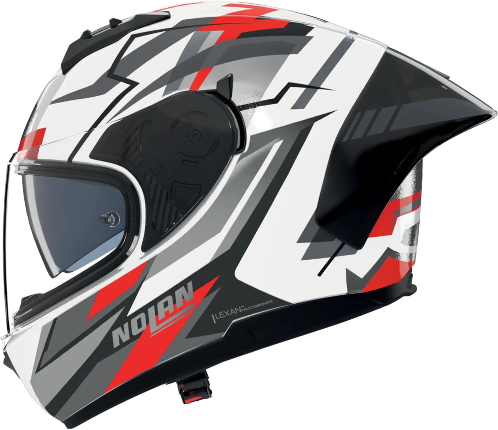 Full-Face Speeding Motorcycle Helmet Nolan N60-6 Sport White / Black / Red Corsa 356 Size L
