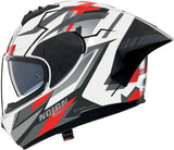 Full-Face Speeding Motorcycle Helmet Nolan N60-6 Sport White / Black / Red Corsa 356 Size L