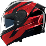Full-Face Speeding Motorcycle Helmet Nolan N80-8 Black / Red Chrome Fervo 355 Size Xxs