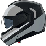 Flip-Up Travelling Motorcycle Helmet Nolan N90-3 06 Black / Silver / White Roboto 348 Size S