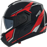 Flip-Up Travelling Motorcycle Helmet Nolan N90-3 06 Black / Red / White Sincrono 350 Size M