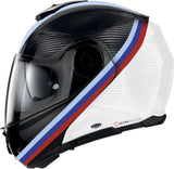 Flip-Up Travelling Motorcycle Helmet Nolan X-1005 Ultra Carbon Carbon / White / Red / Blue Gemini 349 Size Xxxl