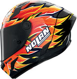 Full-Face Speeding Motorcycle Helmet Nolan X-804 Rs Ultra Carbon Carbon / Red / Orange / Yellow Replica Iannone 368 Size Xs